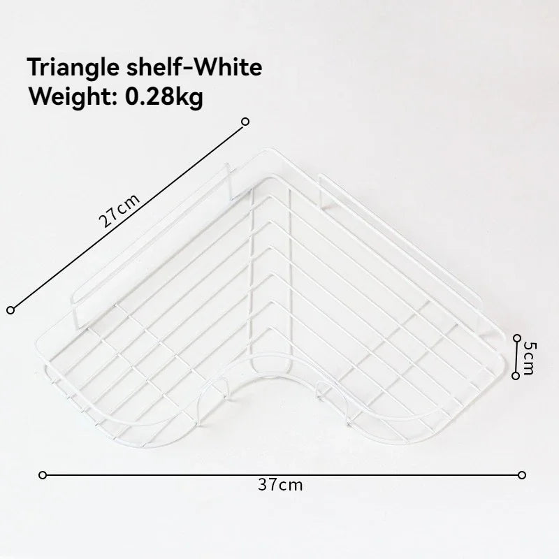 Iron Triangle Corner Rack – Durable Thickened Storage Shelf for Kitchen & Bathroom - Harotix