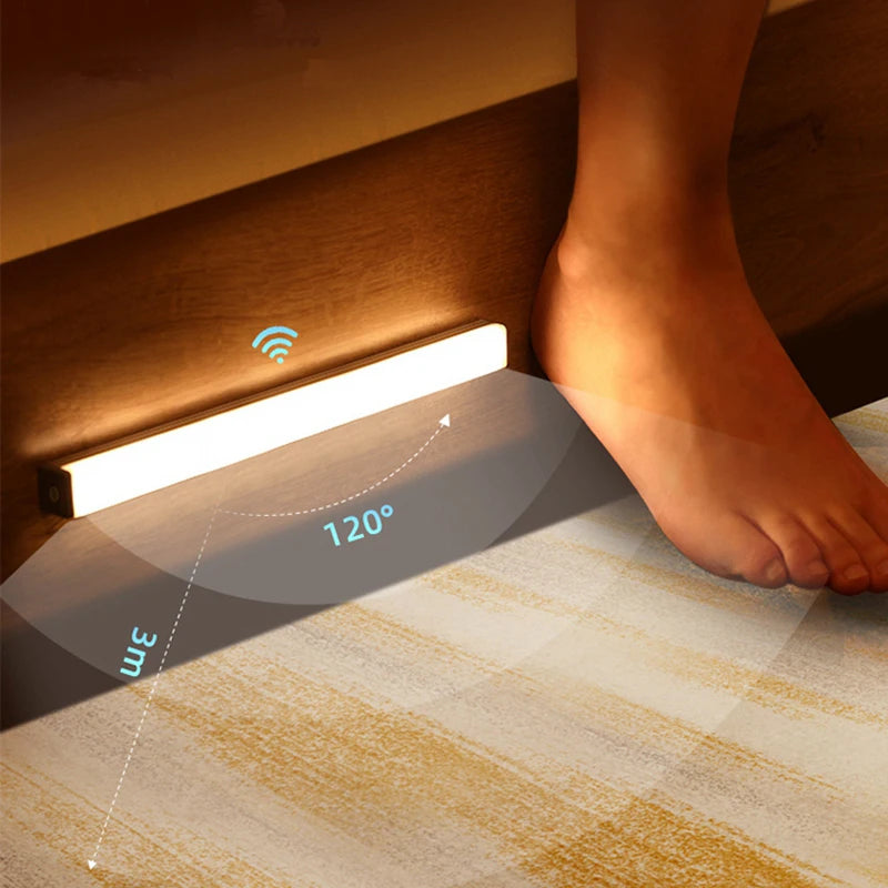LED Motion Sensor Light – Wireless Rechargeable Night Light with Type-C Charging, Perfect for Cabinet, Wardrobe, Staircase & Kitchen - Harotix