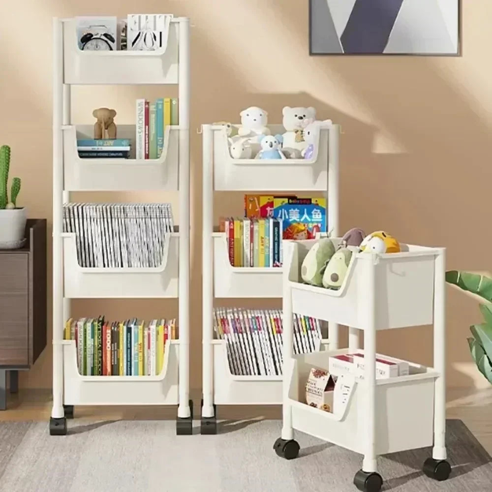 Trolley Multi-Layer Bookshelf & Kitchen Storage Rack – Narrow Slit Cabinet Organizer - Harotix