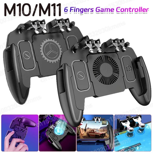 M10/M11 6-Finger PUBG Mobile Gamepad with Cooling Fan & Triggers - Harotix