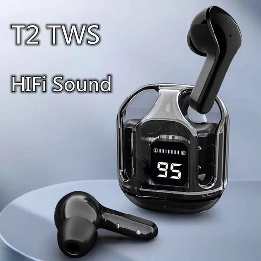 T2 Transparent TWS Bluetooth Earbuds with HIFI Sound - Harotix
