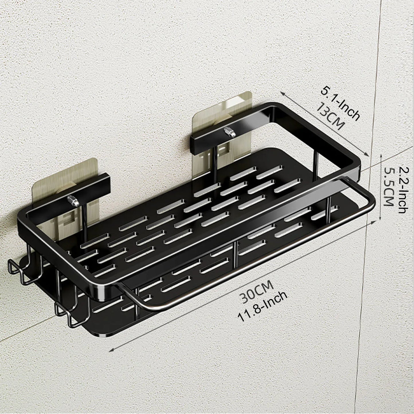 Bathroom Shelf – No Drill Wall Mounted Shower Corner Rack, Aluminum Storage Organizer - Harotix