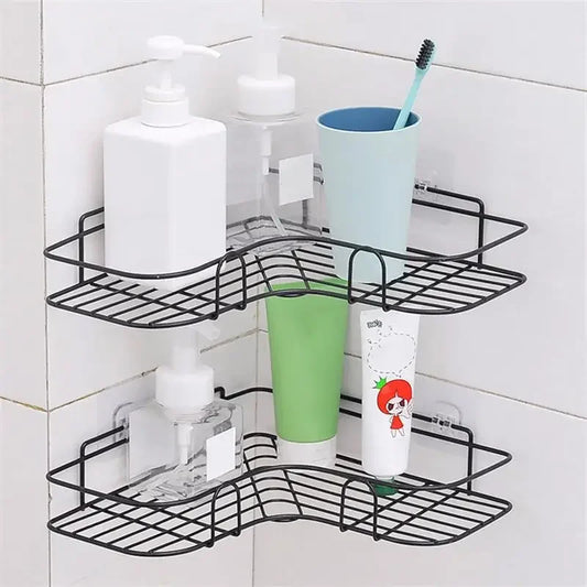 Iron Triangle Corner Rack – Durable Thickened Storage Shelf for Kitchen & Bathroom - Harotix