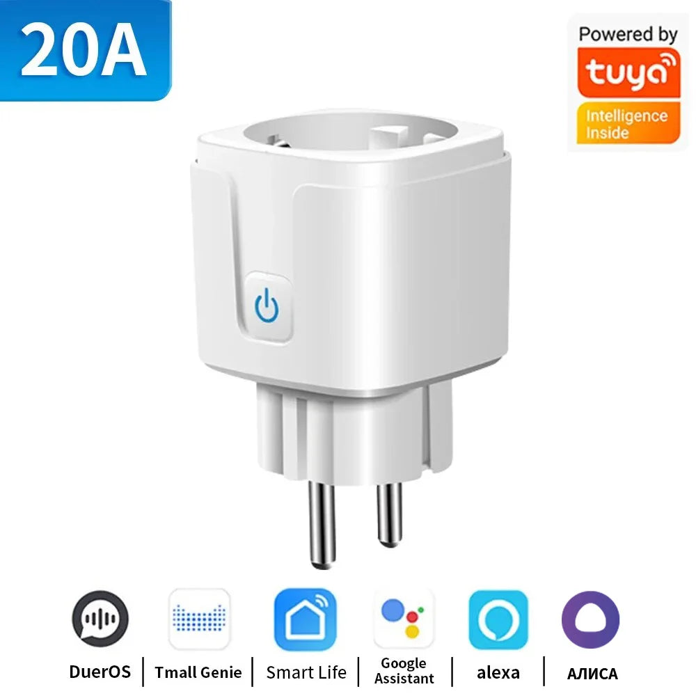 TNCE Tuya Smart Plug WiFi/Zigbee 3.0 EU Socket (16A/20A) – Power Monitor, Timer, Voice Control, Works with Alexa & Google Home - Harotix