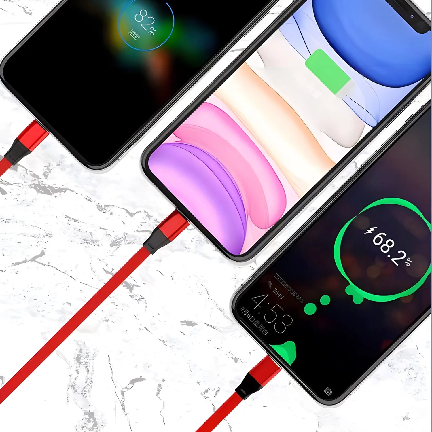3-in-1 Retractable USB Fast Charging Cable Multi-Port Charger Cord - Harotix