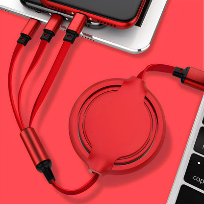 3-in-1 Retractable USB Fast Charging Cable Multi-Port Charger Cord - Harotix