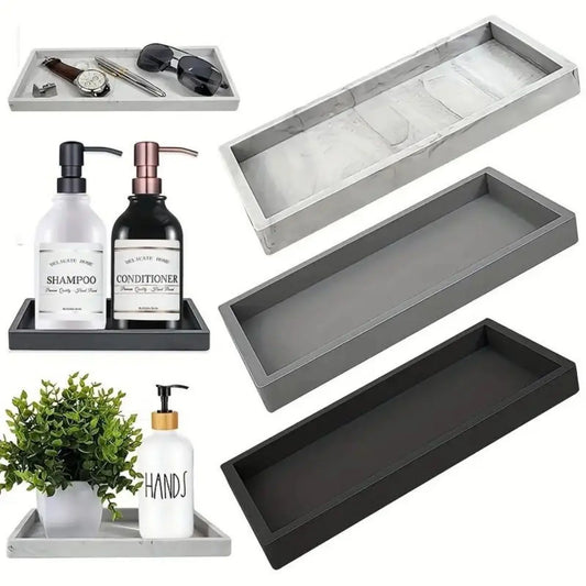Silicone Countertop Storage Tray – Bathroom Organizer & Jewelry Display Tray - Harotix