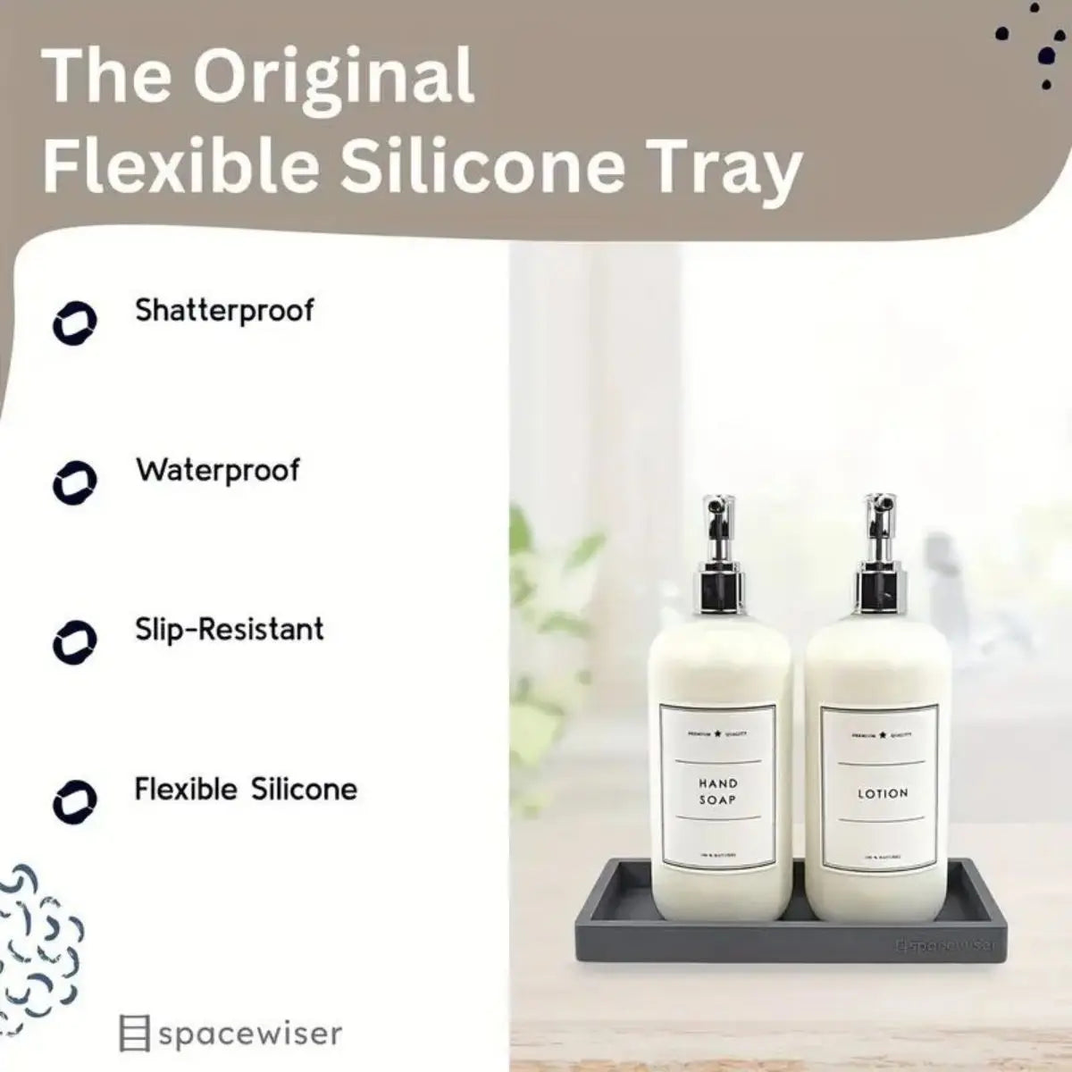 Silicone Countertop Storage Tray – Bathroom Organizer & Jewelry Display Tray - Harotix