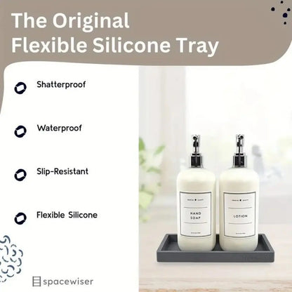 Silicone Countertop Storage Tray – Bathroom Organizer & Jewelry Display Tray - Harotix