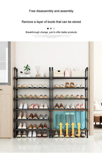 Black Elevated Shoe Rack – Small Multi-layer Shoe Cabinet for Home, Dormitory & Rental Housing - Harotix