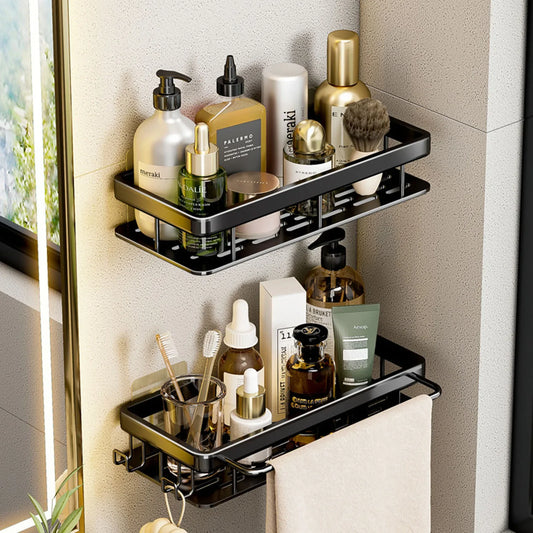 Bathroom Shelf – No Drill Wall Mounted Shower Corner Rack, Aluminum Storage Organizer - Harotix