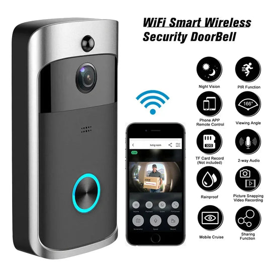 720P HD Smart Wireless WiFi Doorbell Camera – Security Video Intercom with Night Vision & Battery Powered Doorbell - Harotix