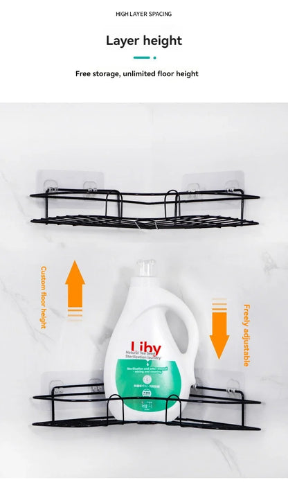 Iron Triangle Corner Rack – Durable Thickened Storage Shelf for Kitchen & Bathroom - Harotix