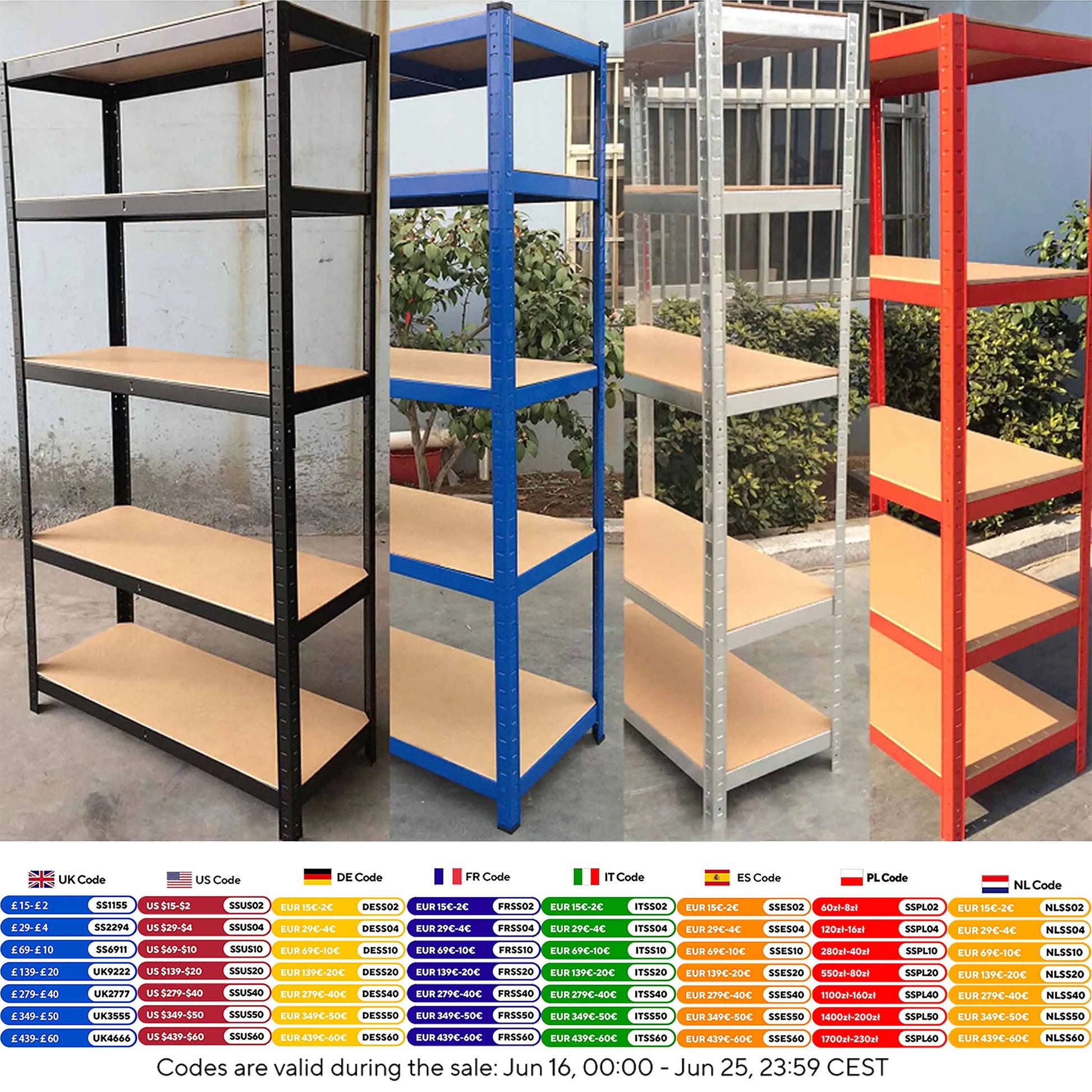 Heavy-Duty 5-Tier Metal Shelving Unit – Garage & Shed Storage Racking, 150/180cm - Harotix