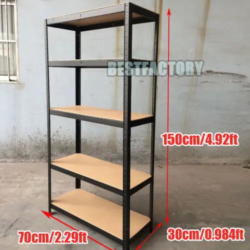 Heavy-Duty 5-Tier Metal Shelving Unit – Garage & Shed Storage Racking, 150/180cm - Harotix