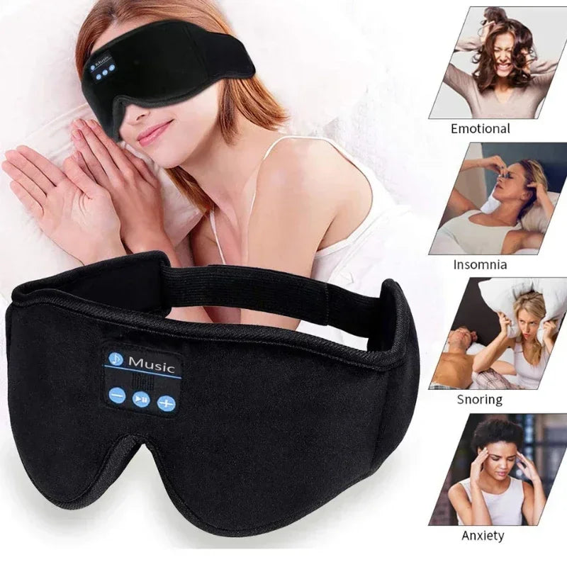 3D Bluetooth Eye Mask with Built-in HD Speakers – Wireless Sleep Headphones for Travel & Relaxation - Harotix
