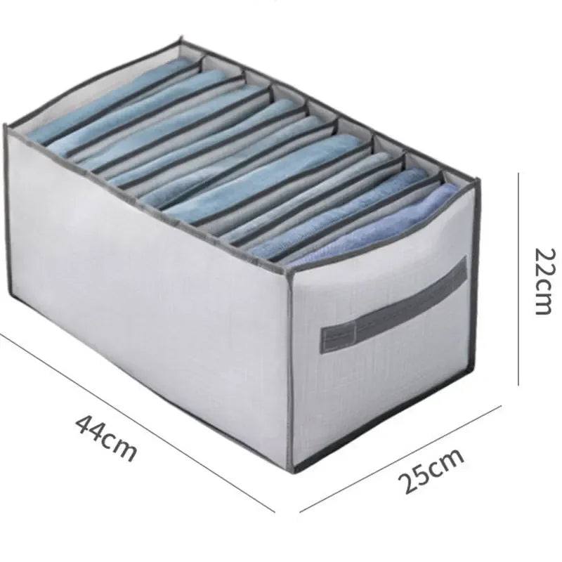 Jeans & Clothes Storage Box – Wardrobe Drawer Organizer for T-Shirts, Underwear, Socks & More - Harotix