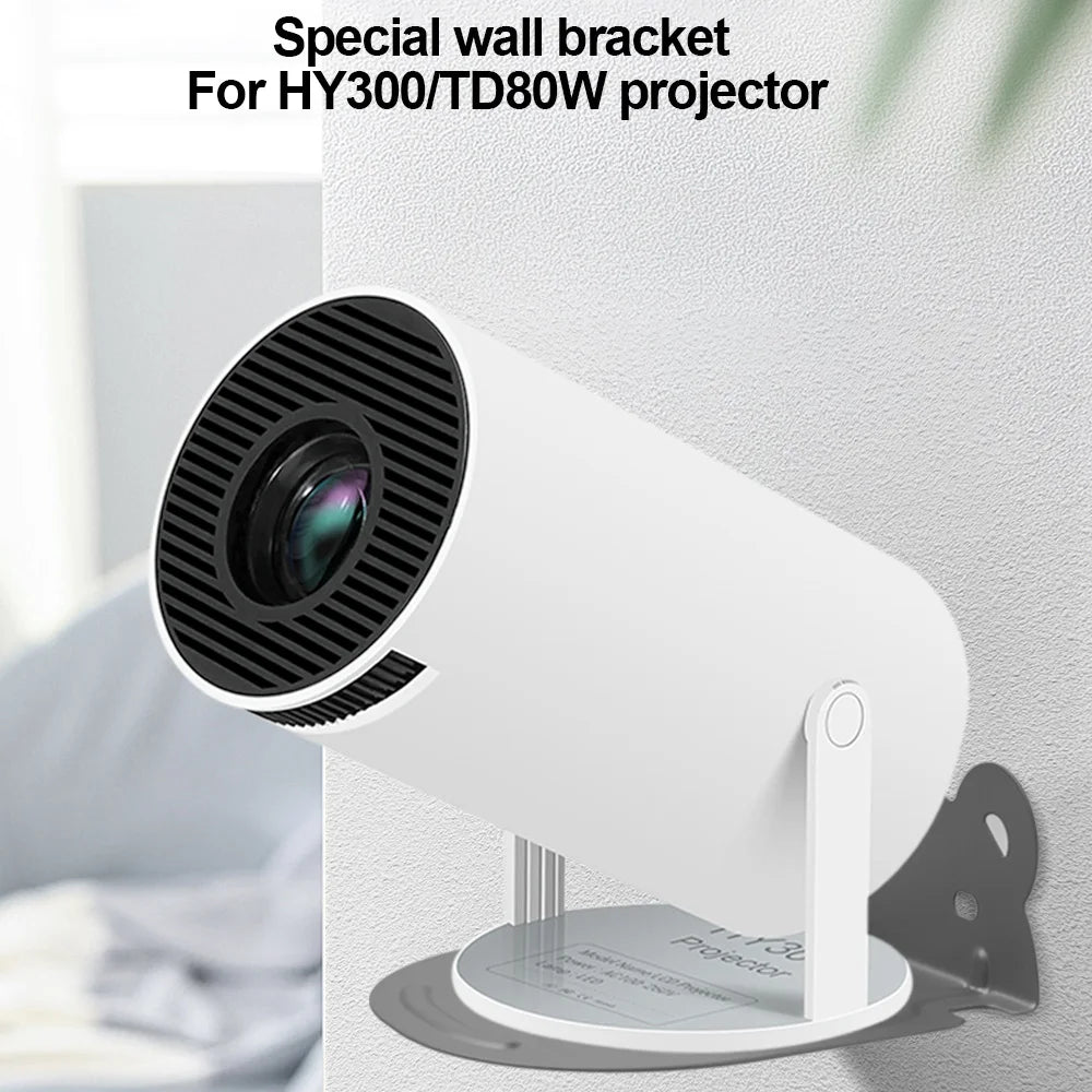 Thundeal Multipurpose Wall Mount Projector Stand – Adjustable Metal Bracket Compatible with HY300, TD80W & More - Harotix