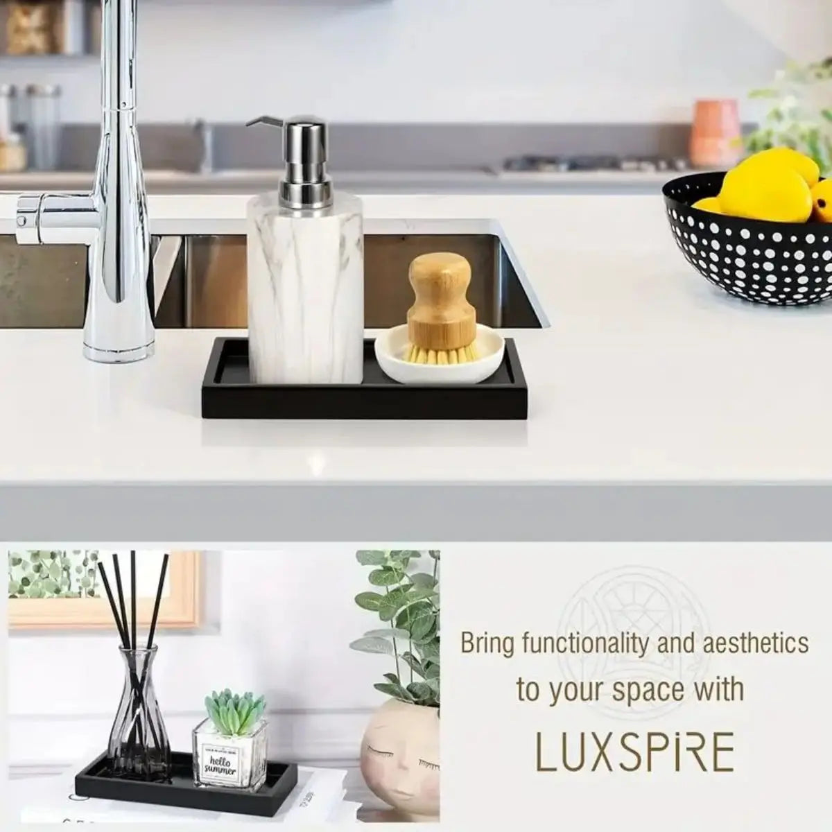 Silicone Countertop Storage Tray – Bathroom Organizer & Jewelry Display Tray - Harotix