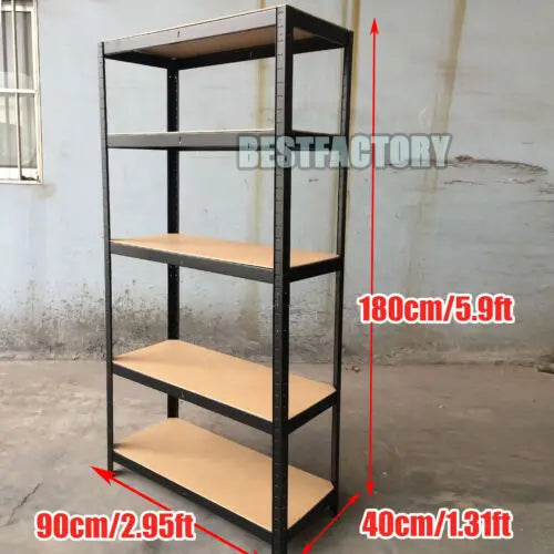 Heavy-Duty 5-Tier Metal Shelving Unit – Garage & Shed Storage Racking, 150/180cm - Harotix