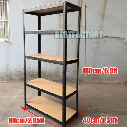 Heavy-Duty 5-Tier Metal Shelving Unit – Garage & Shed Storage Racking, 150/180cm - Harotix