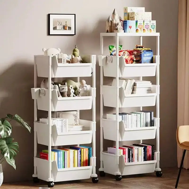 Trolley Multi-Layer Bookshelf & Kitchen Storage Rack – Narrow Slit Cabinet Organizer - Harotix