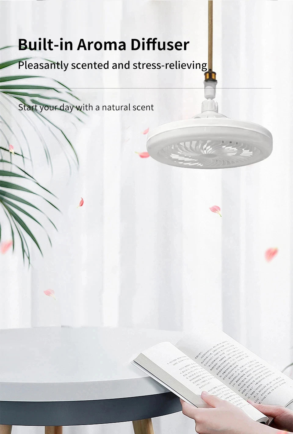 Energy-Saving Remote Control LED Ceiling Fan Lamp – Quiet 2-in-1 Light & Fan, E27 Base, 85-265V for Bedroom & Living Room - Harotix