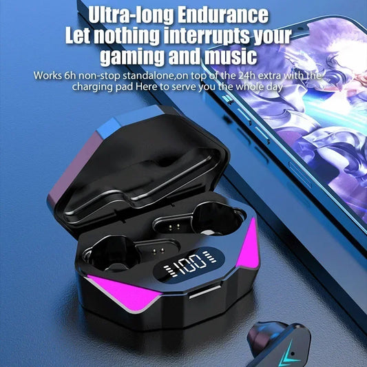 AIR X15 Wireless Gaming Earbuds Bluetooth Headset with Mic - Harotix