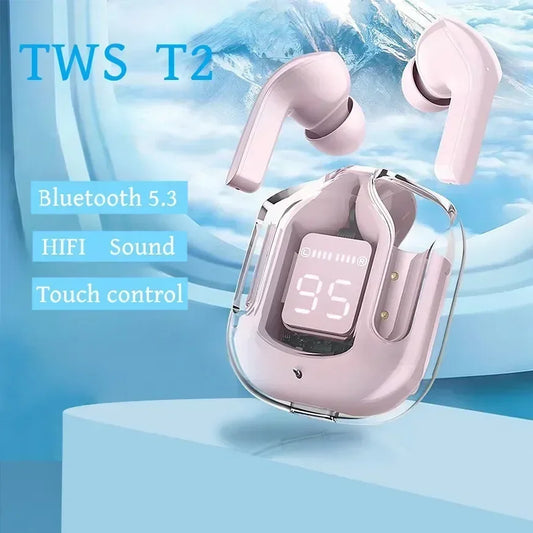 T2 Transparent TWS Bluetooth Earbuds with HIFI Sound - Harotix
