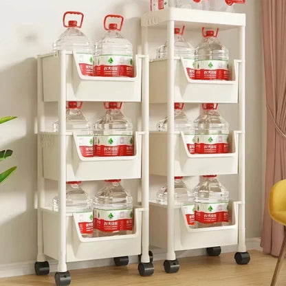 Trolley Multi-Layer Bookshelf & Kitchen Storage Rack – Narrow Slit Cabinet Organizer - Harotix