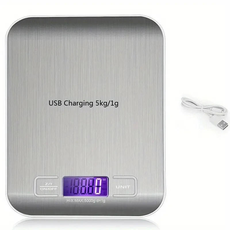Kitchen Digital Scale – Multi-Function Portable Weighing Scale with LCD Display & USB Charging for Baking & Cooking - Harotix