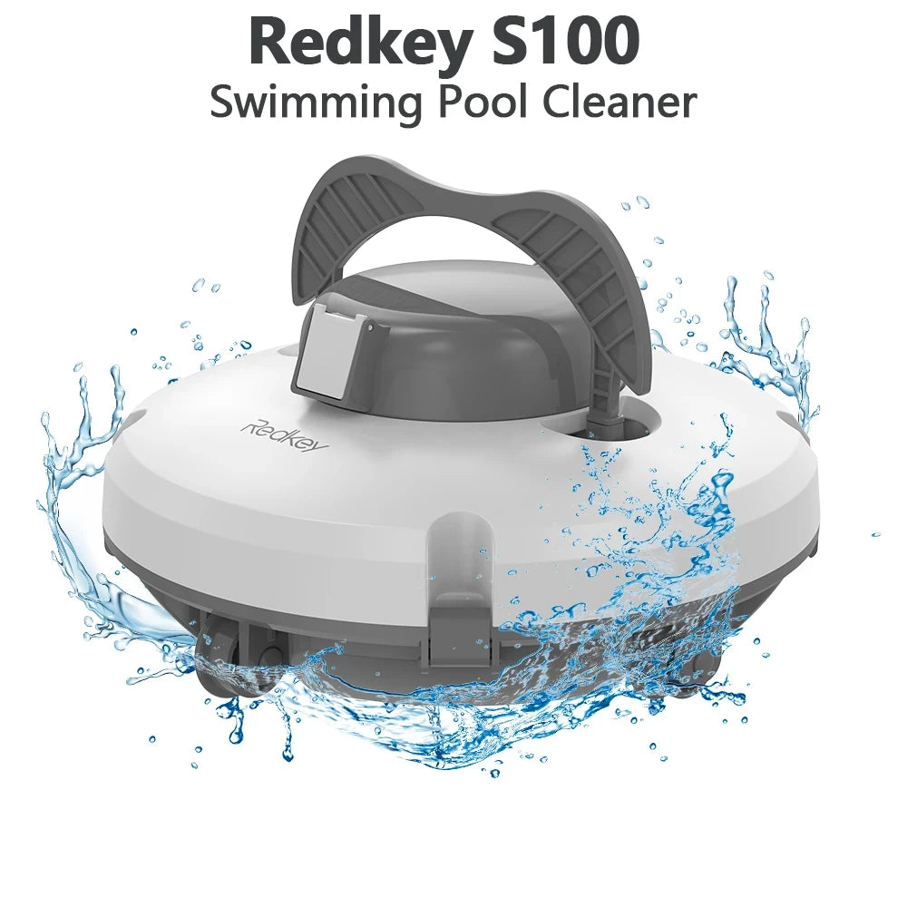 Redkey S100 Cordless Robotic Pool Cleaner – IPX8 Waterproof, 5200mAh, 130 Mins Runtime - Harotix