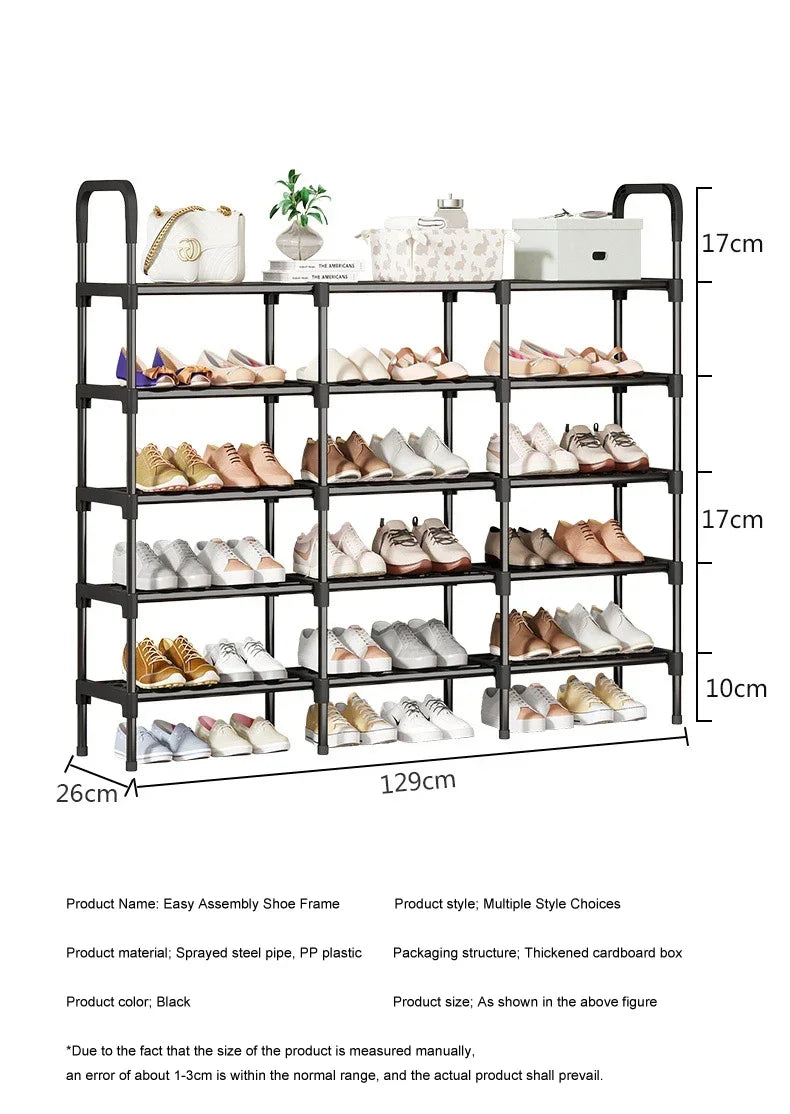 Black Elevated Shoe Rack – Small Multi-layer Shoe Cabinet for Home, Dormitory & Rental Housing - Harotix