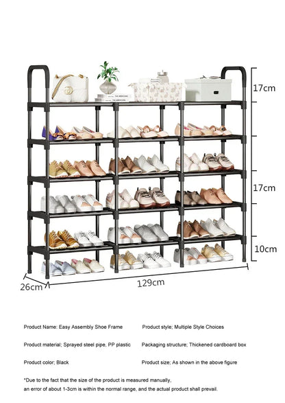Black Elevated Shoe Rack – Small Multi-layer Shoe Cabinet for Home, Dormitory & Rental Housing - Harotix