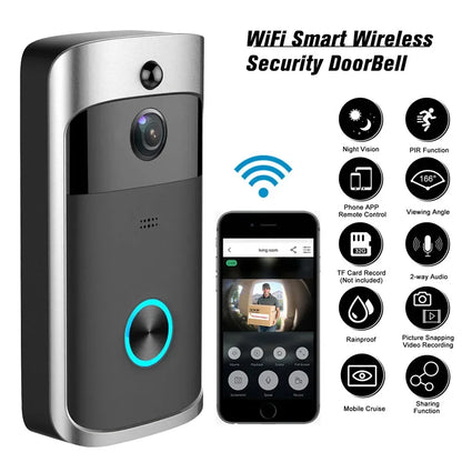 720P HD Smart Wireless WiFi Doorbell Camera – Security Video Intercom with Night Vision & Battery Powered Doorbell - Harotix