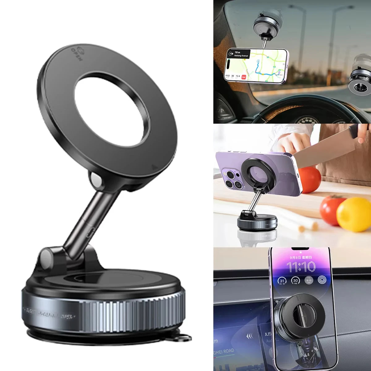 360° Car Magnetic Phone Holder – Strong Suction Cup & Navigation Mount - Harotix