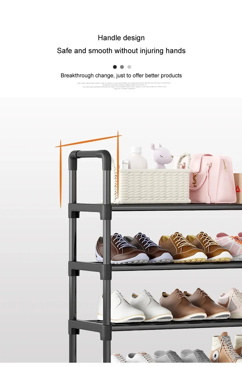 Black Elevated Shoe Rack – Small Multi-layer Shoe Cabinet for Home, Dormitory & Rental Housing - Harotix