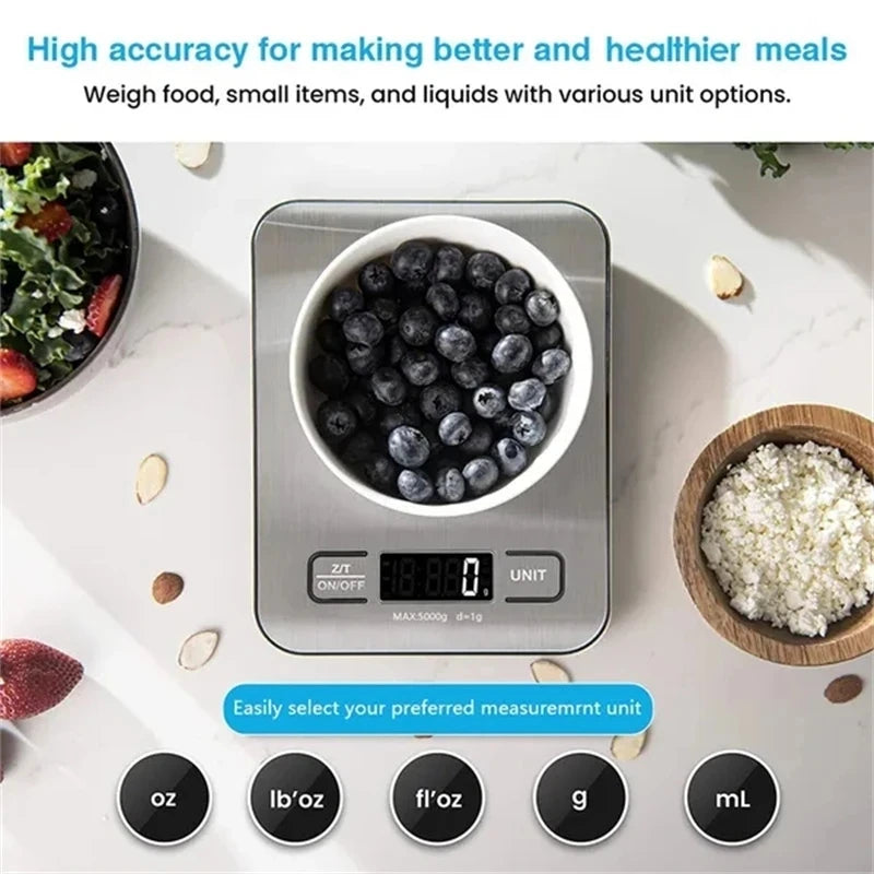 Kitchen Digital Scale – Multi-Function Portable Weighing Scale with LCD Display & USB Charging for Baking & Cooking - Harotix