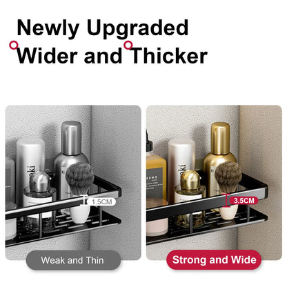 Bathroom Shelf – No Drill Wall Mounted Shower Corner Rack, Aluminum Storage Organizer - Harotix
