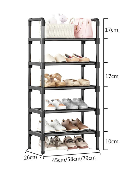 Black Elevated Shoe Rack – Small Multi-layer Shoe Cabinet for Home, Dormitory & Rental Housing - Harotix