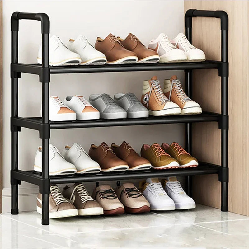 Black Elevated Shoe Rack – Small Multi-layer Shoe Cabinet for Home, Dormitory & Rental Housing - Harotix