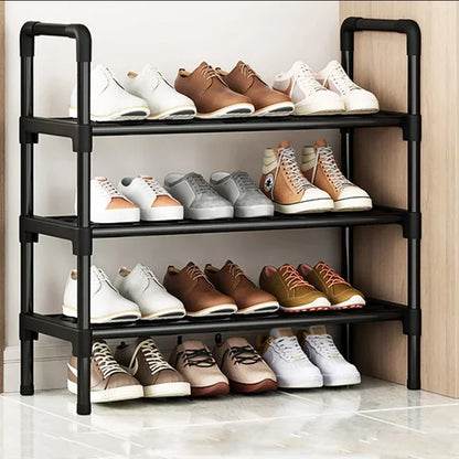 Black Elevated Shoe Rack – Small Multi-layer Shoe Cabinet for Home, Dormitory & Rental Housing - Harotix
