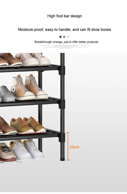 Black Elevated Shoe Rack – Small Multi-layer Shoe Cabinet for Home, Dormitory & Rental Housing - Harotix