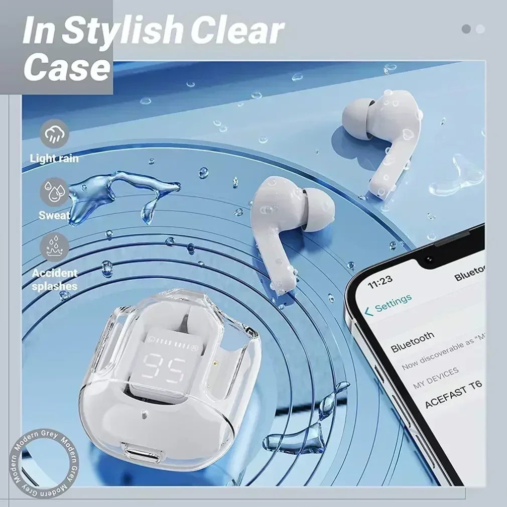 T2 Transparent TWS Bluetooth Earbuds with HIFI Sound - Harotix