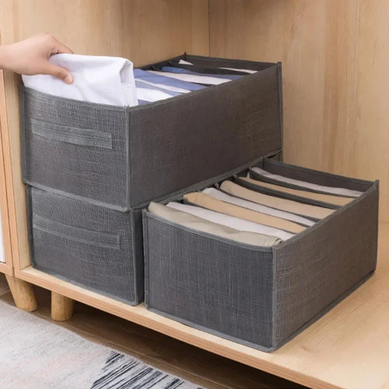 Jeans & Clothes Storage Box – Wardrobe Drawer Organizer for T-Shirts, Underwear, Socks & More - Harotix