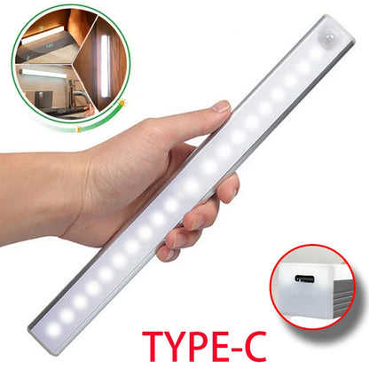 LED Motion Sensor Light – Wireless Rechargeable Night Light with Type-C Charging, Perfect for Cabinet, Wardrobe, Staircase & Kitchen - Harotix
