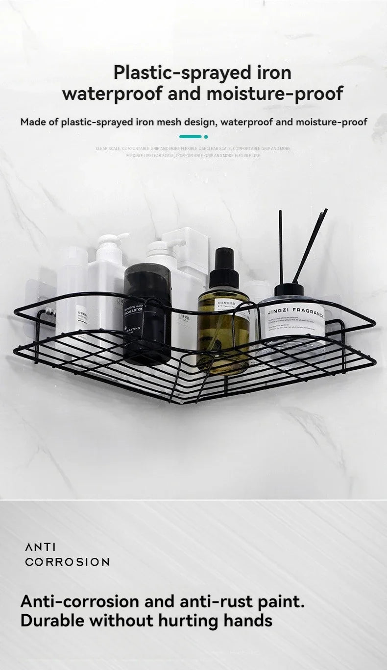 Iron Triangle Corner Rack – Durable Thickened Storage Shelf for Kitchen & Bathroom - Harotix