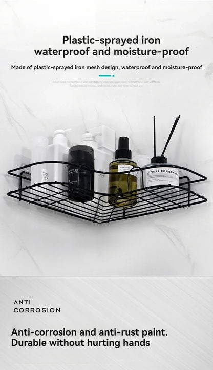 Iron Triangle Corner Rack – Durable Thickened Storage Shelf for Kitchen & Bathroom - Harotix