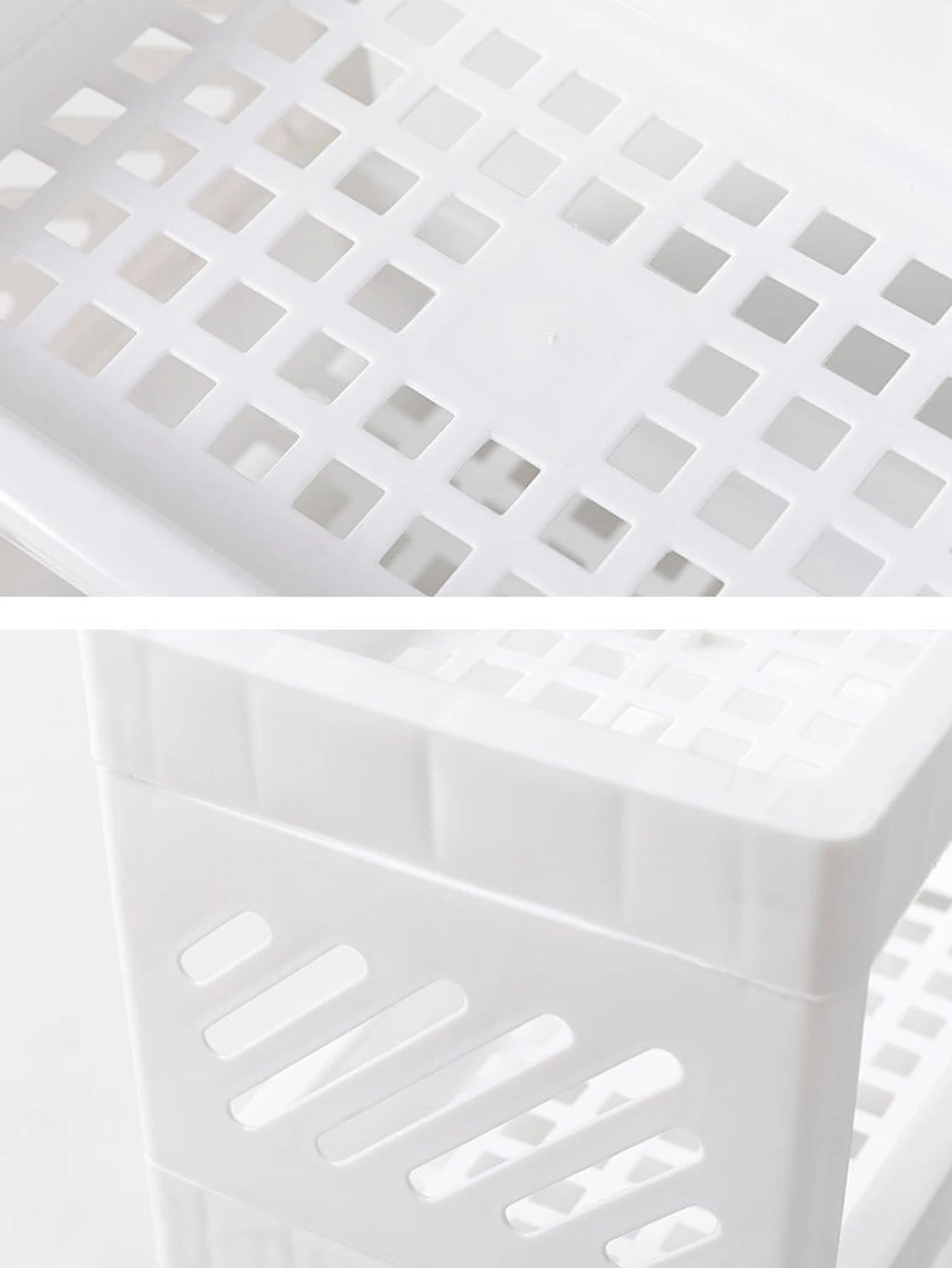Double-Layer Desktop Storage Rack – White Rectangular Organizer for Office, Desk & Cosmetics - Harotix