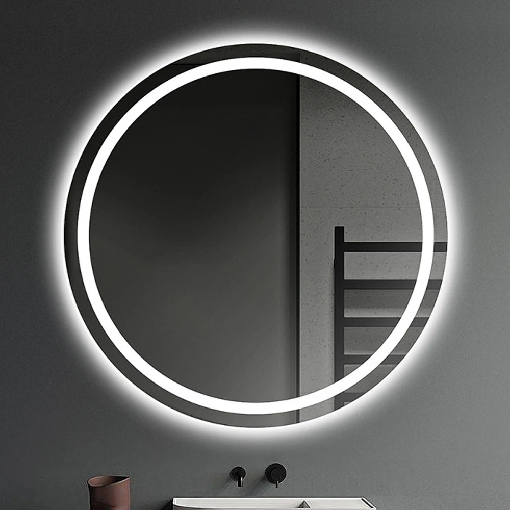 LED HD Smart Bathroom Mirror with Circle Backlit Lights – Wall Mounted Illuminated Mirror - Harotix